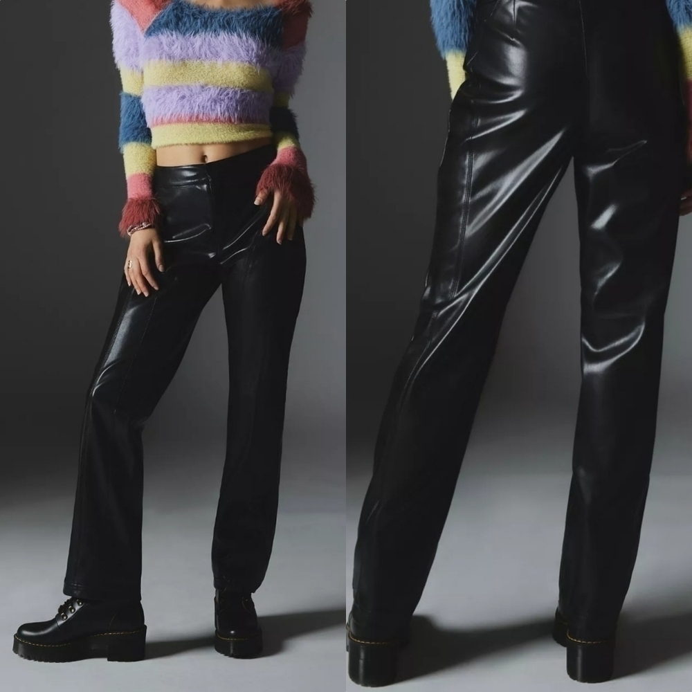 Urban Outfitters Silence + Noise Sydney Faux Leather Moto Pants Black NWT